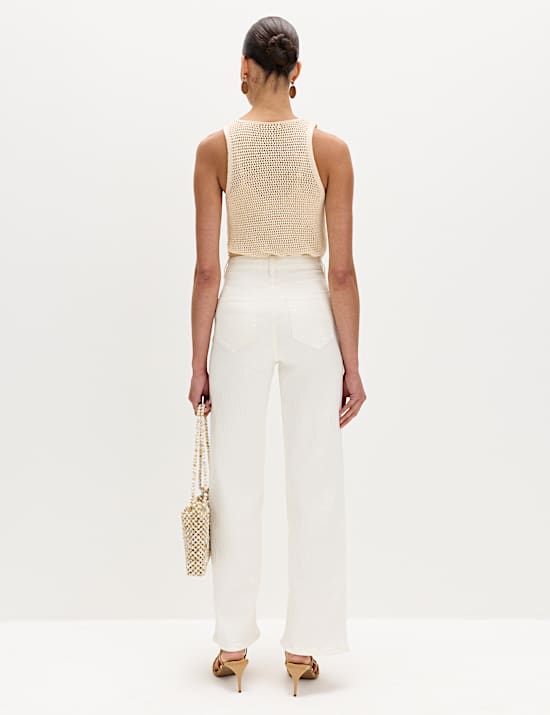 Maillot de corps en maille de coton m&eacute;lang&eacute; style crochet