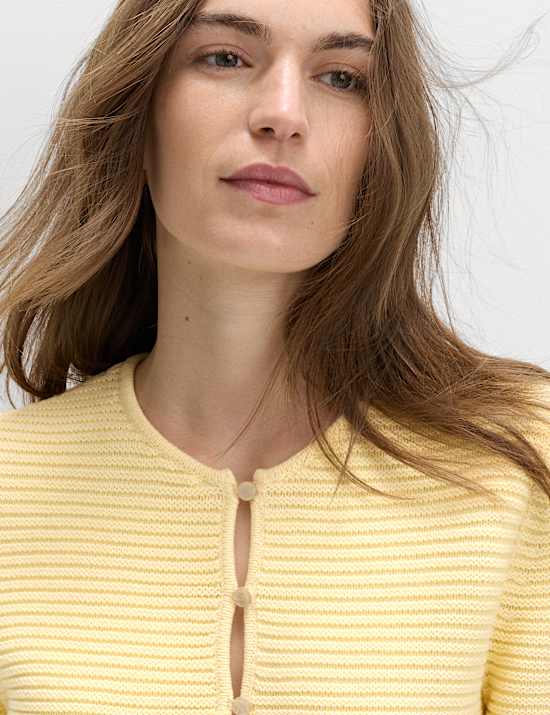 Cotton Rich Ruffle Detail Cardigan