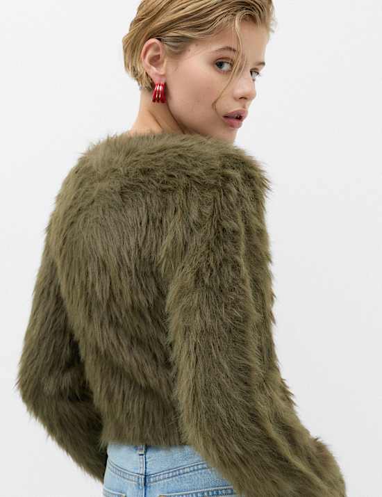 Cardigan court textur&eacute; coupe slim &agrave; nouer sur le devant