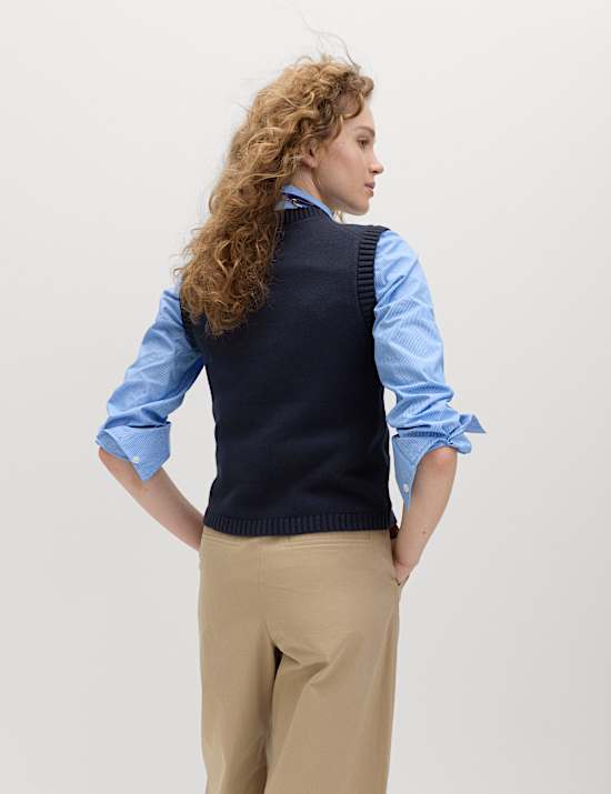 Cotton Rich Slim Fit Knitted Vest