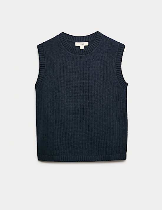 Cotton Rich Slim Fit Knitted Vest
