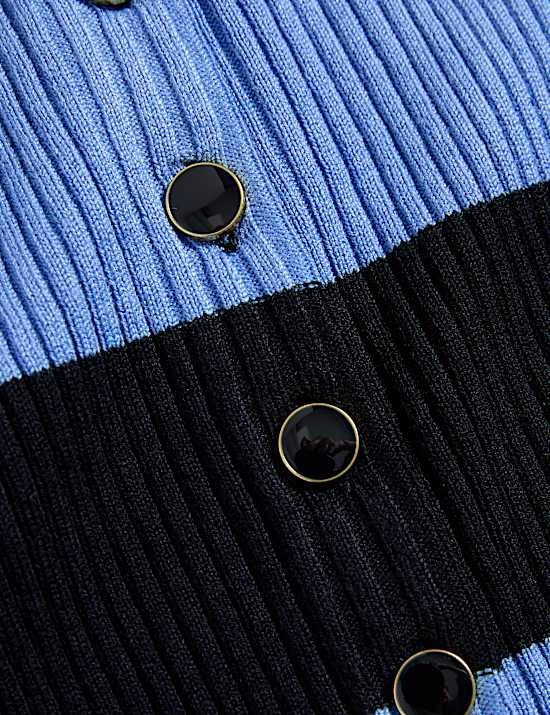 Striped Collared Knitted Vest