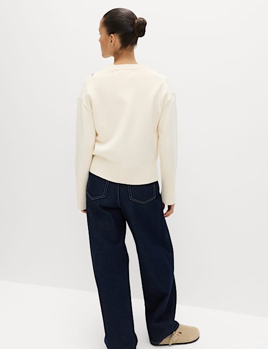 Cotton Rich Argyle Crew Neck Jumper