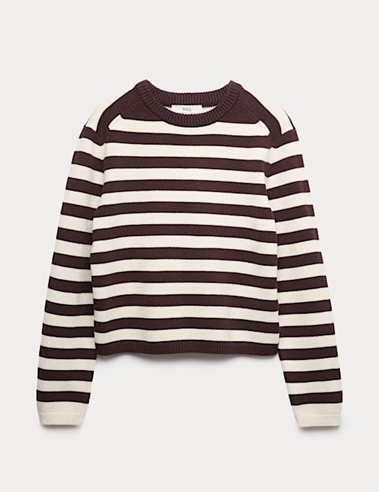Cotton Rich Striped Cropped Jumper