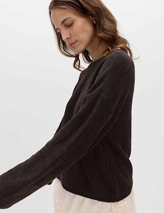 Pullover aus Baumwollmischgewebe mit Spitzendetail