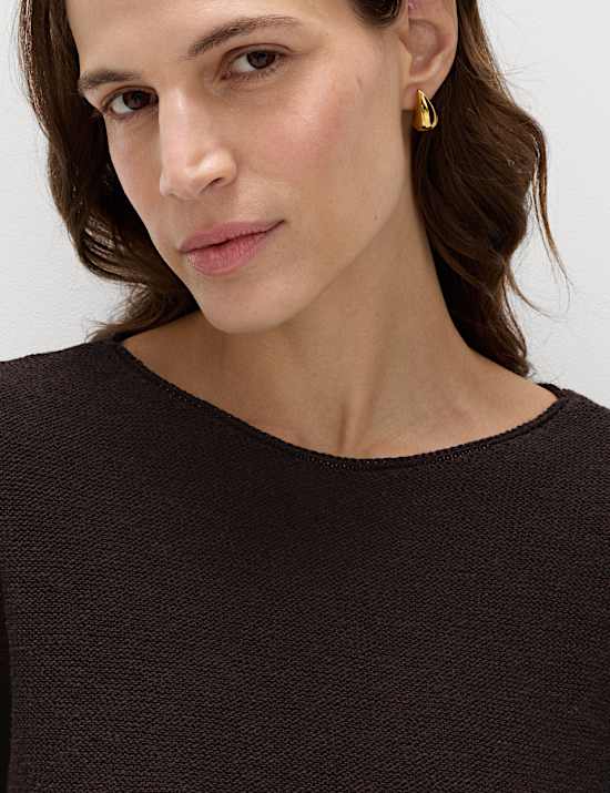 Pullover aus Baumwollmischgewebe mit Spitzendetail