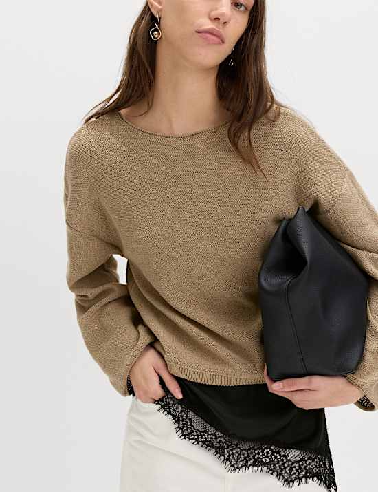 Cotton Blend Lace Detail Jumper