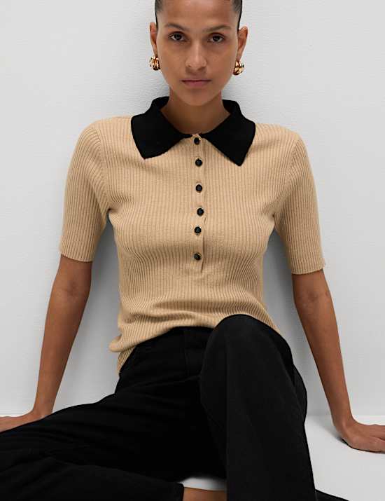 Top en maille avec encolure, toucher doux