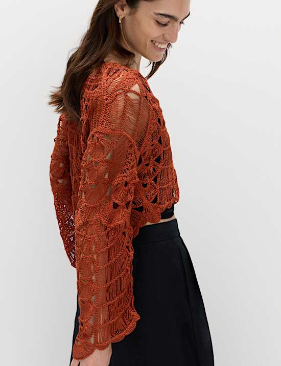 Textured V-Neck Tie Front Cardigan