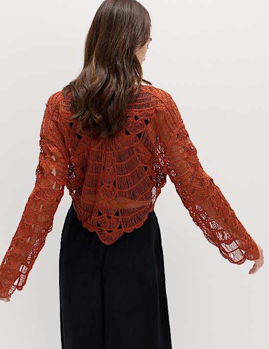 Textured V-Neck Tie Front Cardigan