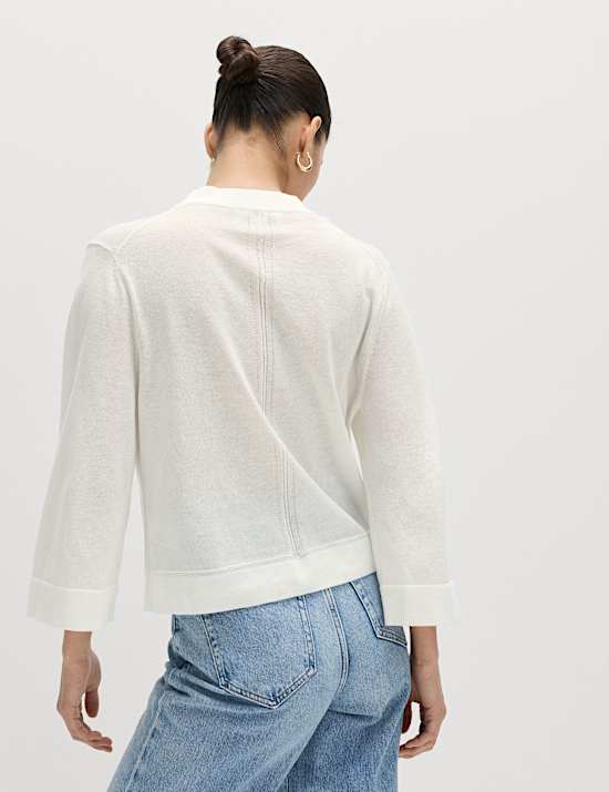 Wide Sleeve Short Length Cardigan