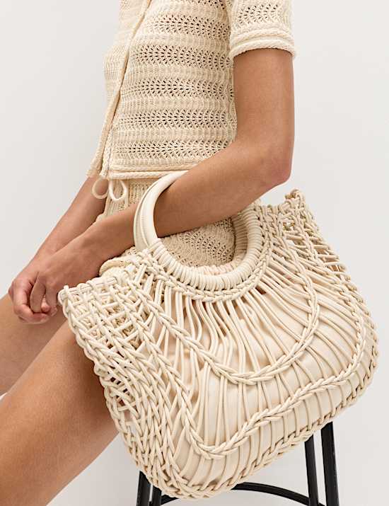 Cropped Cardigan aus Baumwollmischgewebe