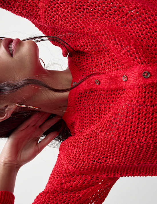 Kardigan Potongan Jahit Terbuka Bahan Katun