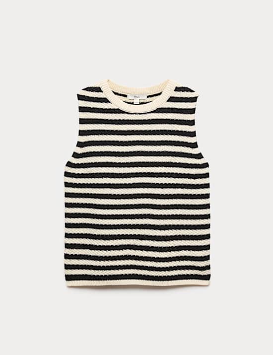 Top ajustado el&aacute;stico de algod&oacute;n a rayas