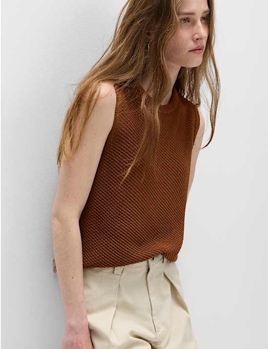 Cotton Rich Slim Fit Knitted Top