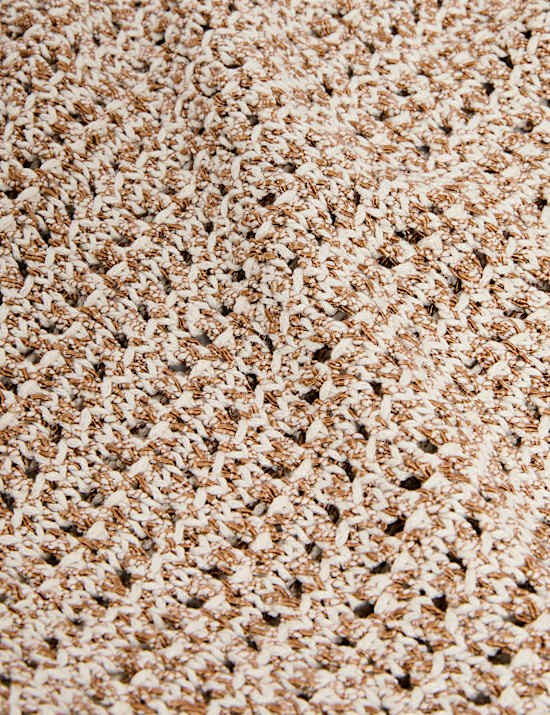 Textured Crew Neck Jumper with Cotton