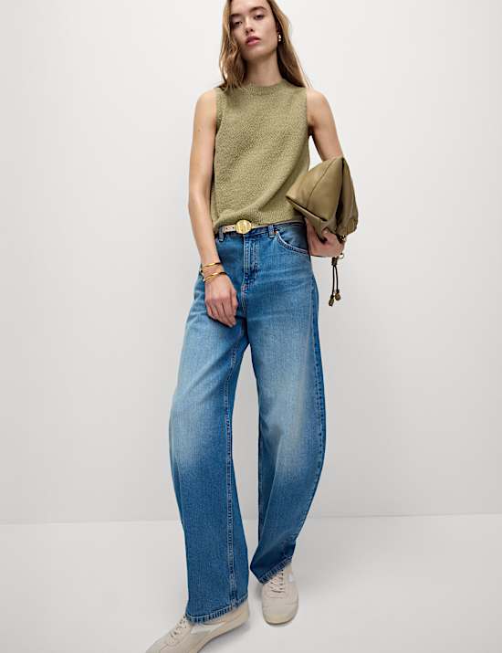 Cotton Rich Textured Knitted Vest
