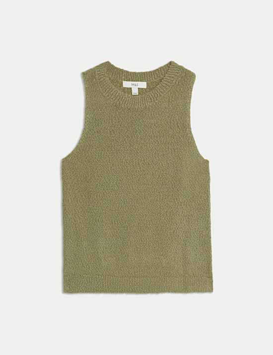 Cotton Rich Textured Knitted Vest