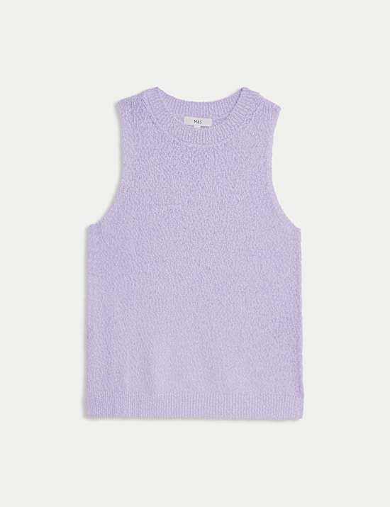 Cotton Rich Textured Knitted Vest