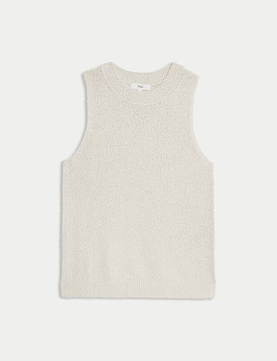 Cotton Rich Textured Knitted Vest
