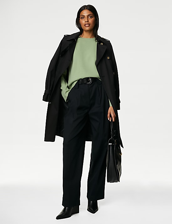 Pullover mit Rundhalsausschnitt und hohem Baumwollanteil