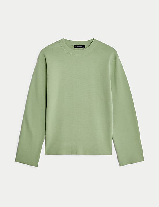 Pullover mit Rundhalsausschnitt und hohem Baumwollanteil