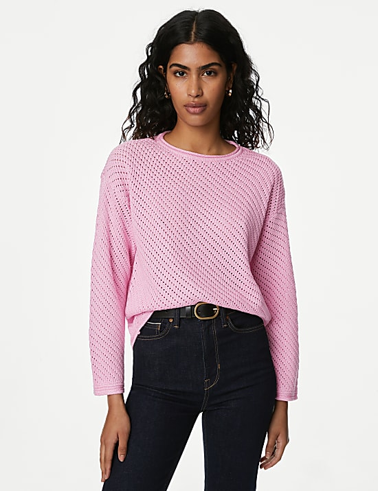 Textured Crew Neck Jumper