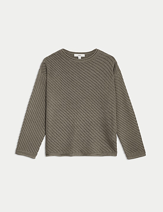 Textured Crew Neck Jumper