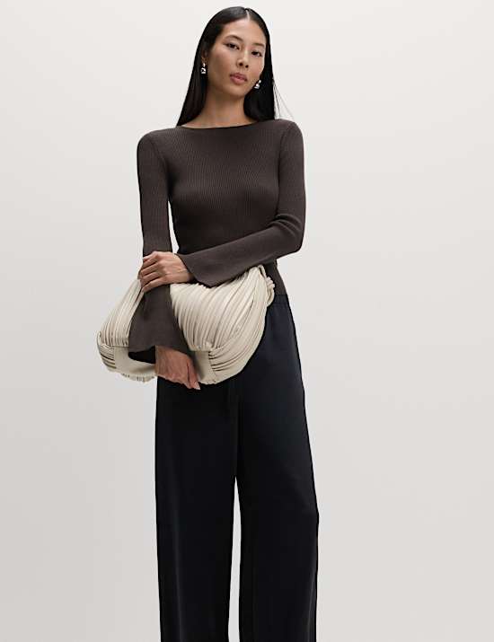 Flute Sleeve Knitted Top