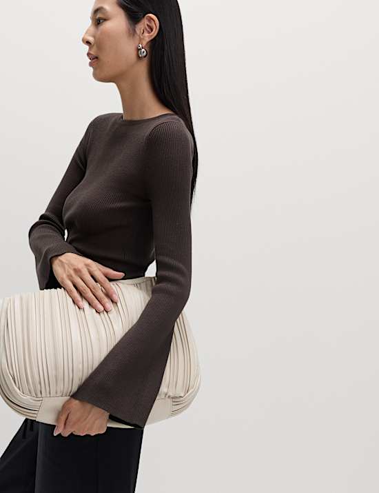 Flute Sleeve Knitted Top