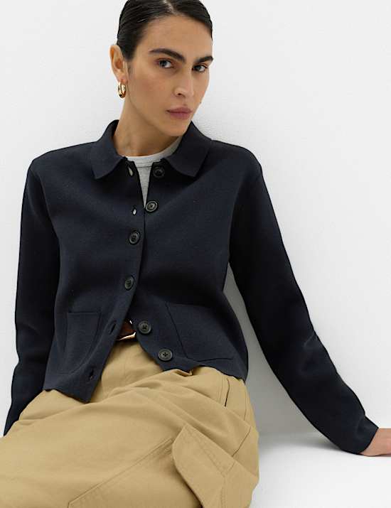 Wool Rich Collared Pocket Detail Jacket