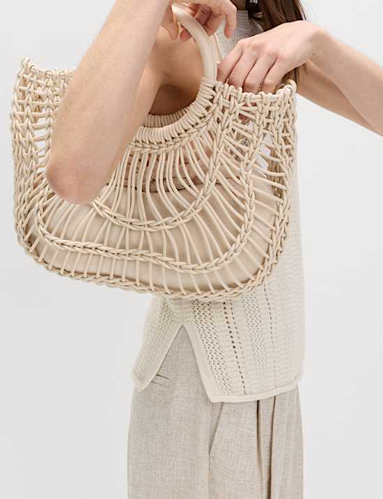 Cotton Rich Crochet Style Knitted Vest