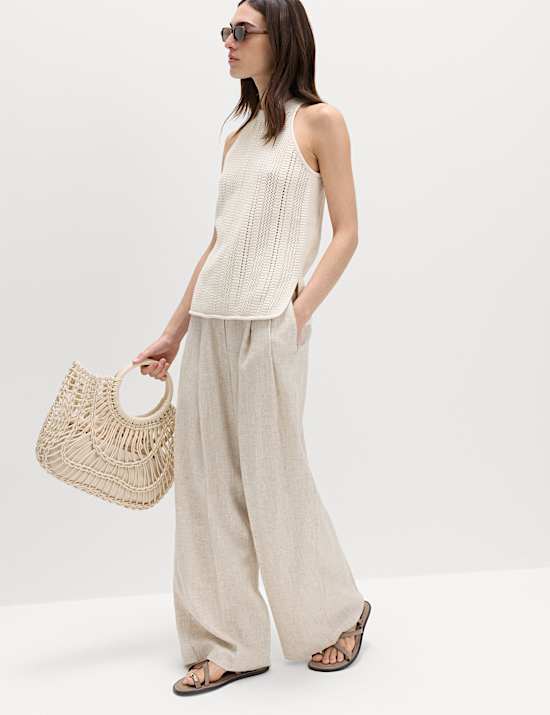 Cotton Rich Crochet Style Knitted Vest