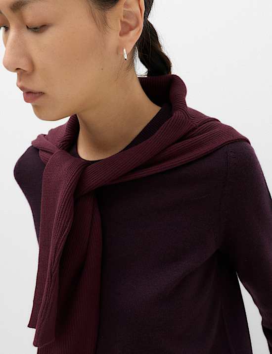 Jersey 100 % lana merina con cuello redondo