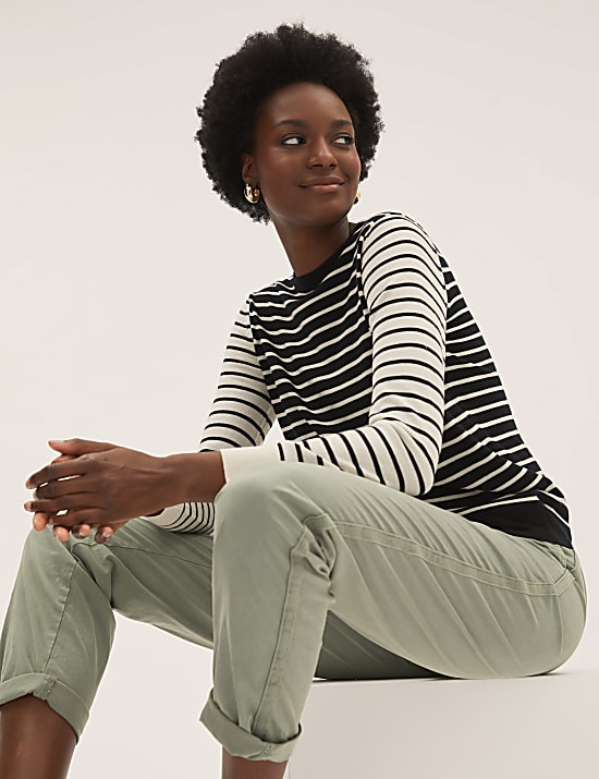 Pure Merino Wool Striped Jumper