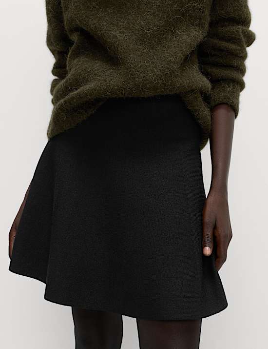 Knitted Mini A-Line Skirt