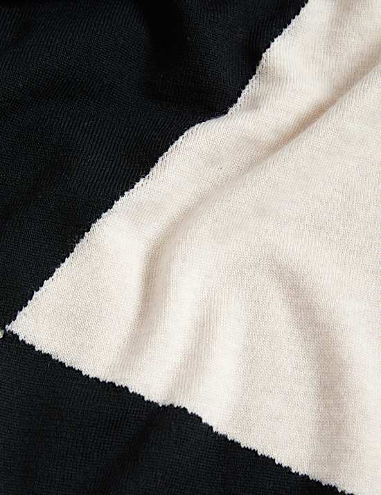 Pullover aus reiner Merino-Wolle mit Blockfarbendesign