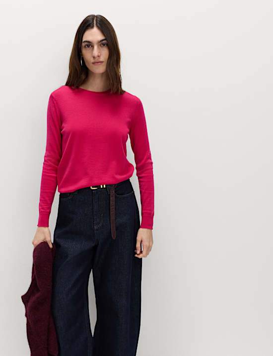 Pull 100 % laine mérinos à col rond