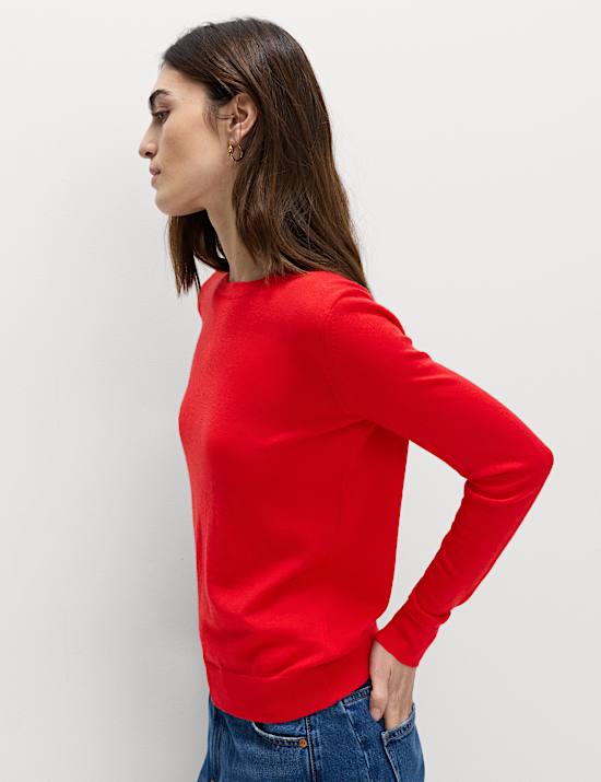 Pull 100 % laine mérinos à col rond