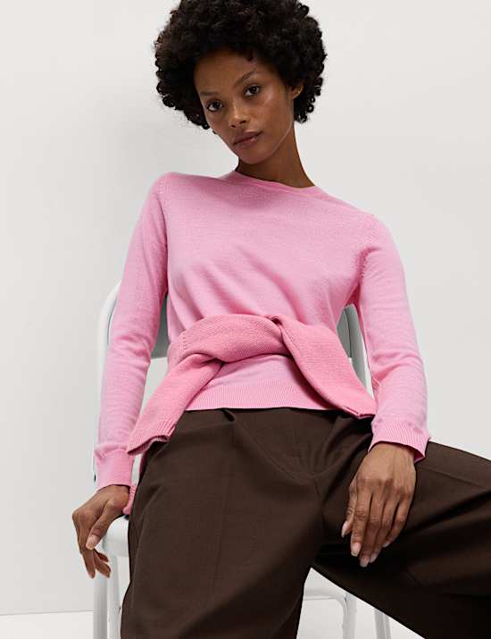 Pullover aus reiner Merinowolle mit Rundhalsausschnitt