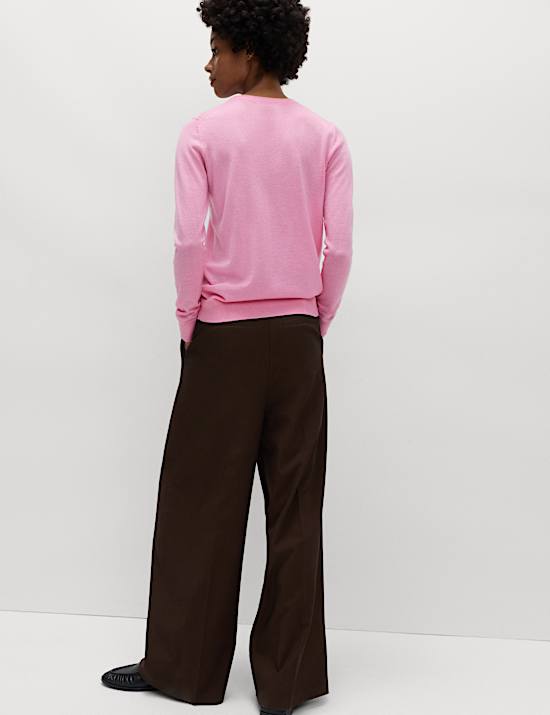 Pullover aus reiner Merinowolle mit Rundhalsausschnitt