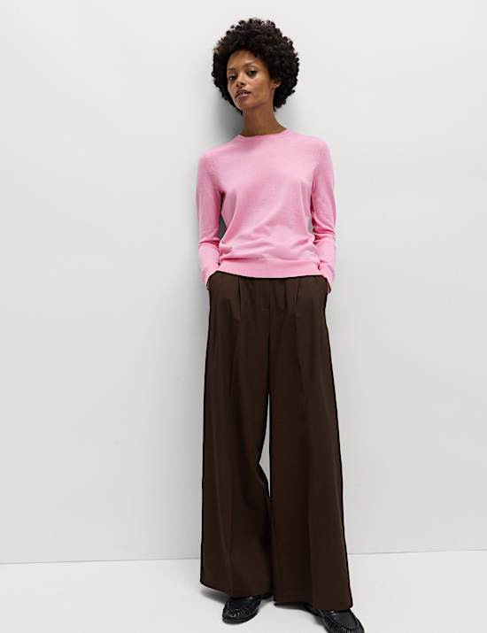 Pullover aus reiner Merinowolle mit Rundhalsausschnitt