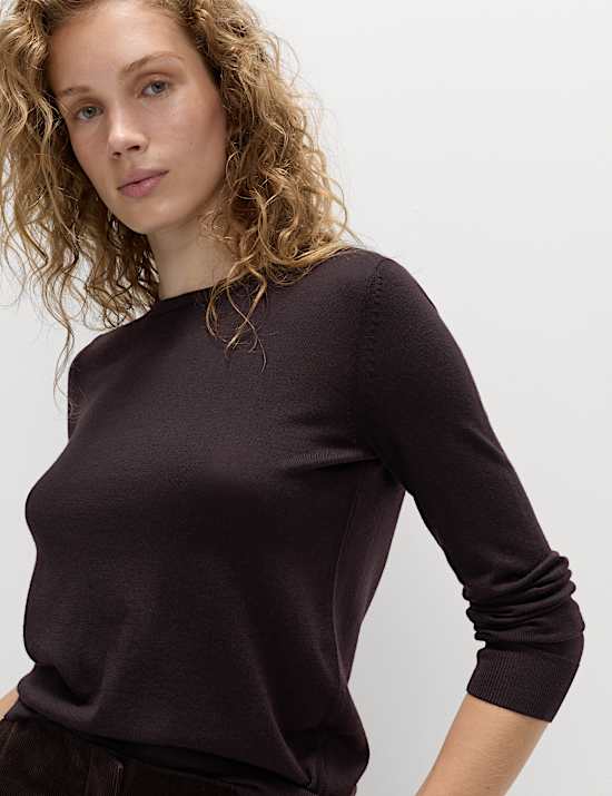 Pull 100 % laine mérinos à col rond