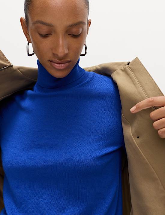 Pure Merino Wool Roll Neck Jumper