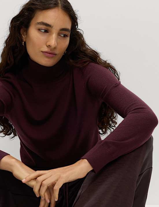 Pure Merino Wool Roll Neck Jumper
