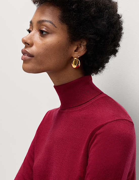 Pure Merino Wool Roll Neck Jumper