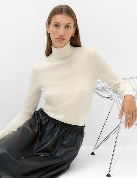 Pure Merino Wool Roll Neck Jumper