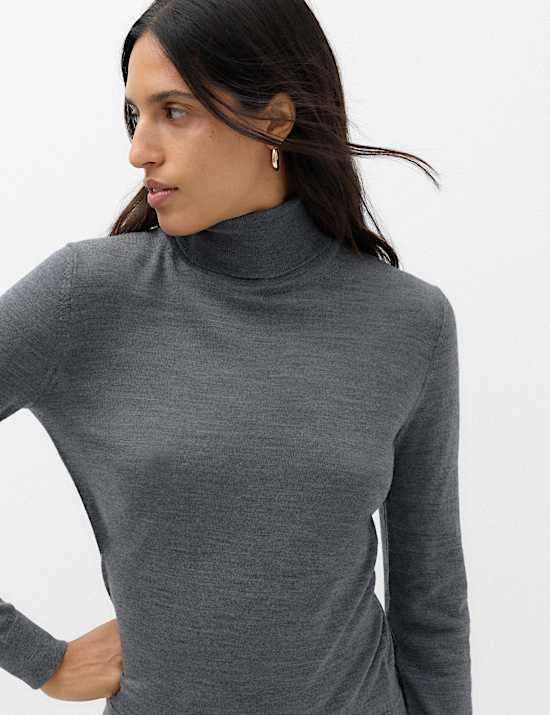 Pure Merino Wool Roll Neck Jumper