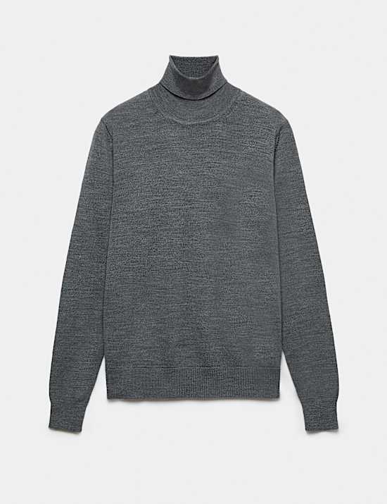 Pure Merino Wool Roll Neck Jumper