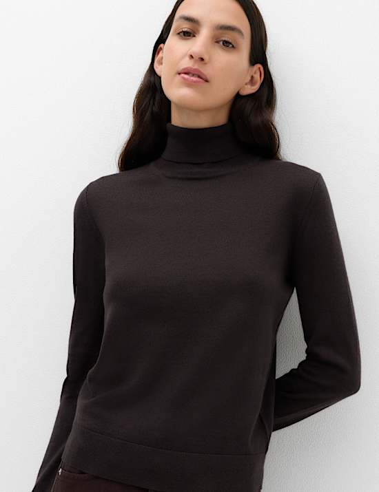 Pure Merino Wool Roll Neck Jumper